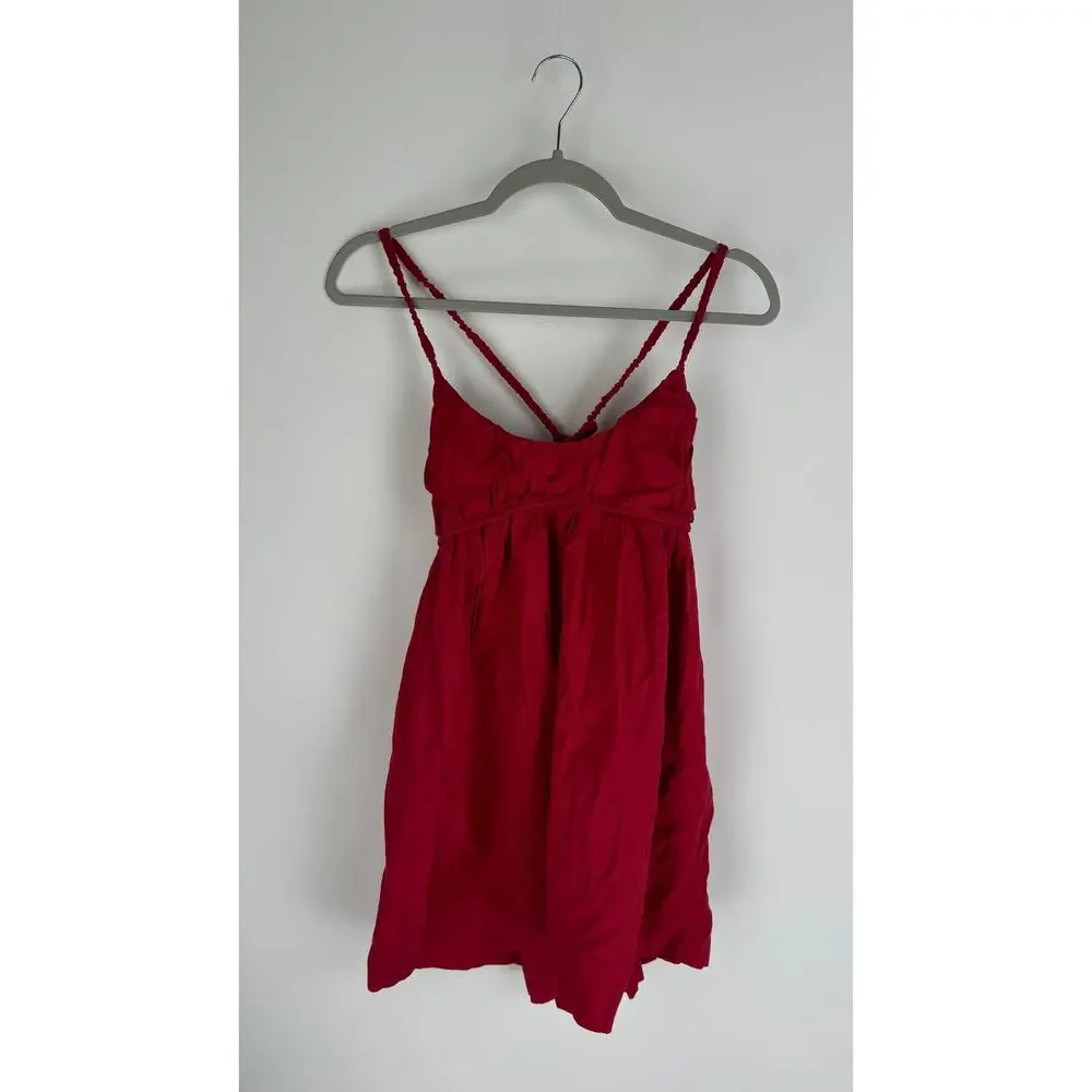 Free People Tell All Mini Dress Womens Medium Red Sleeveless New Low Back - Picture 8 of 13
